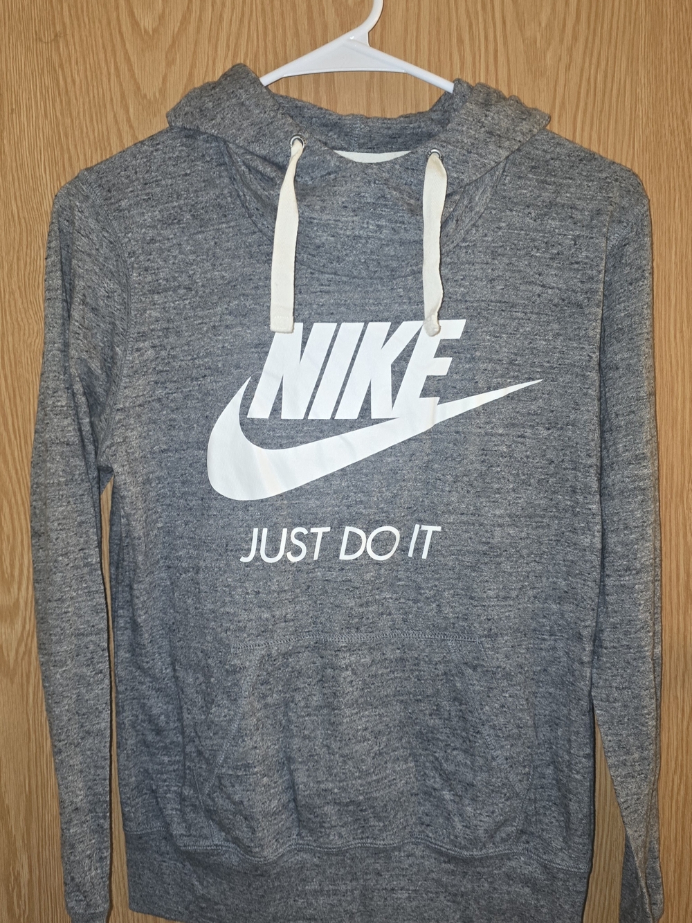 Nike Women’s Gray Pullover Hoodie - "Just Do It" Size Medium
